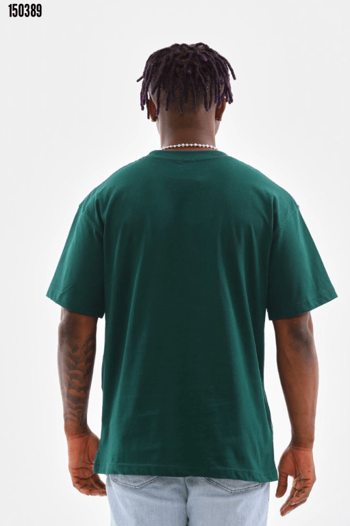 Erkek Oversize Düz Bisiklet Yaka T-Shirt