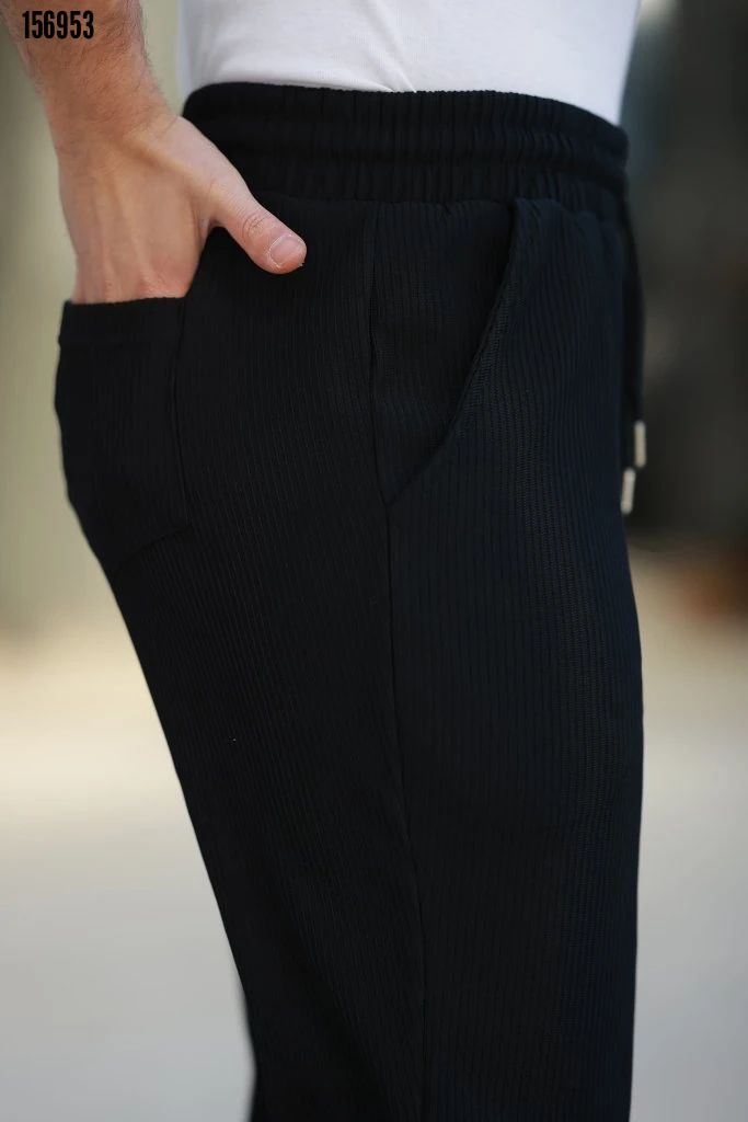 Erkek Bağcıklı Pileli Baggy Pantolon