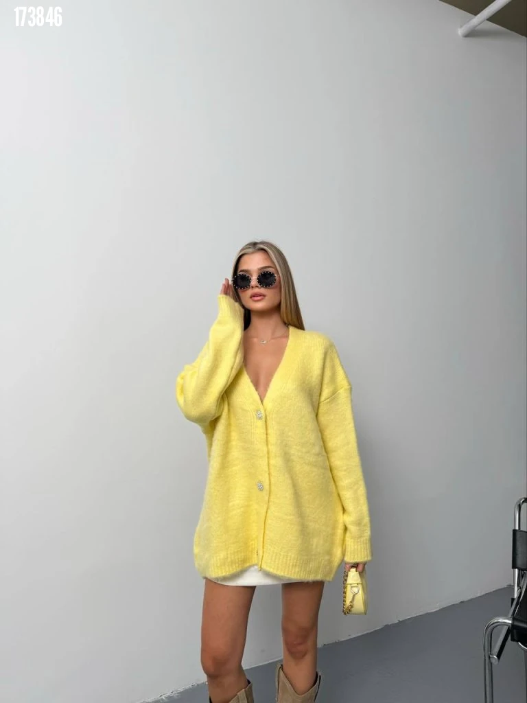 Kadın Şardonlu Trend Triko Hırka