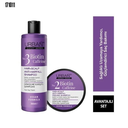 Urban Care Expert Biotin Ve Kafein Dökülme Karşıtı Şampuan 350ml Peeling Şampuan 200 Ml-vegan