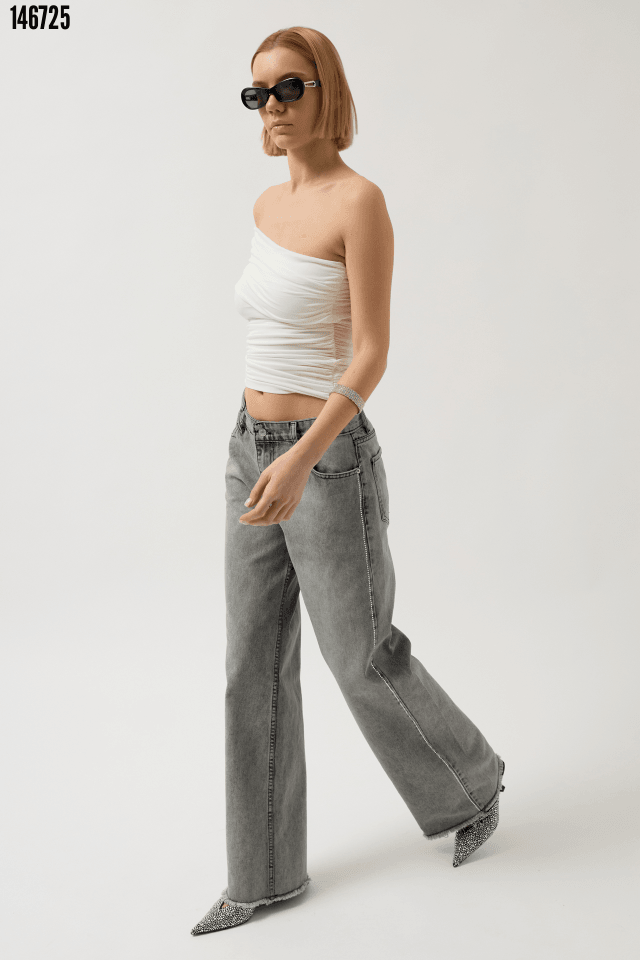 Taş Şerit Detaylı Jean