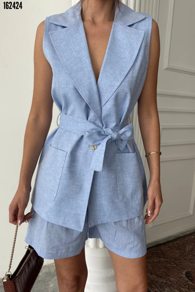 KETEN YELEK - ŞORT TAKIM 