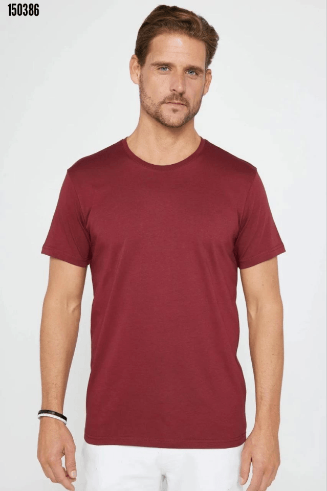 Erkek Oversize T-shirt - Bordo