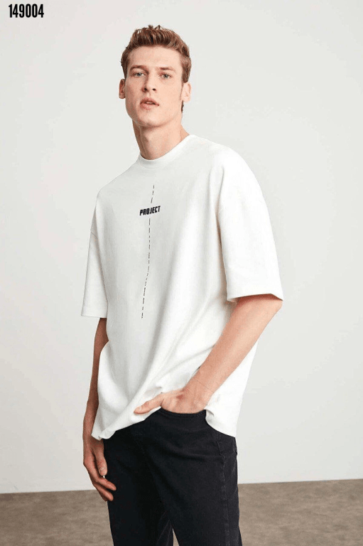 Erkek Project Baskılı Oversize T-Shirt