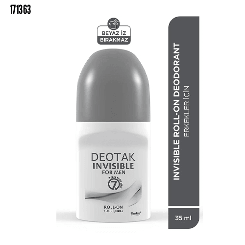 Deotak Invisible Erkek7 Güne Kadar Etkili Roll-On Deodorant