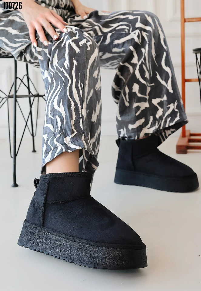 Kadın Linne Siyah Süet Bot