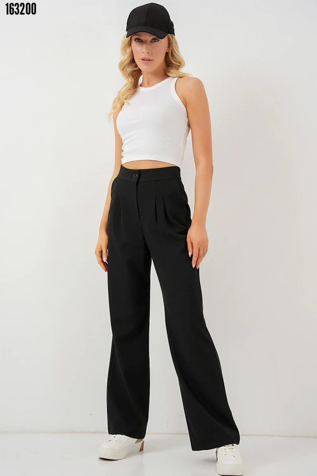 Yüksek Bel Palazzo Pantolon