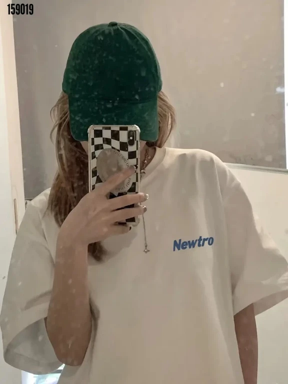 Baskılı Oversize Bisiklet Yaka Tshirt