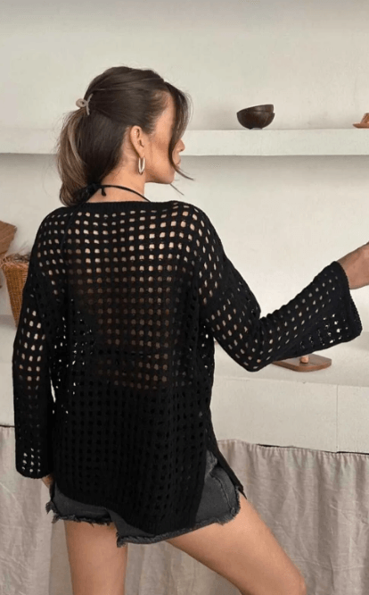 Kayık Yaka Uzun Kollu Rahat Kalıp Tunik