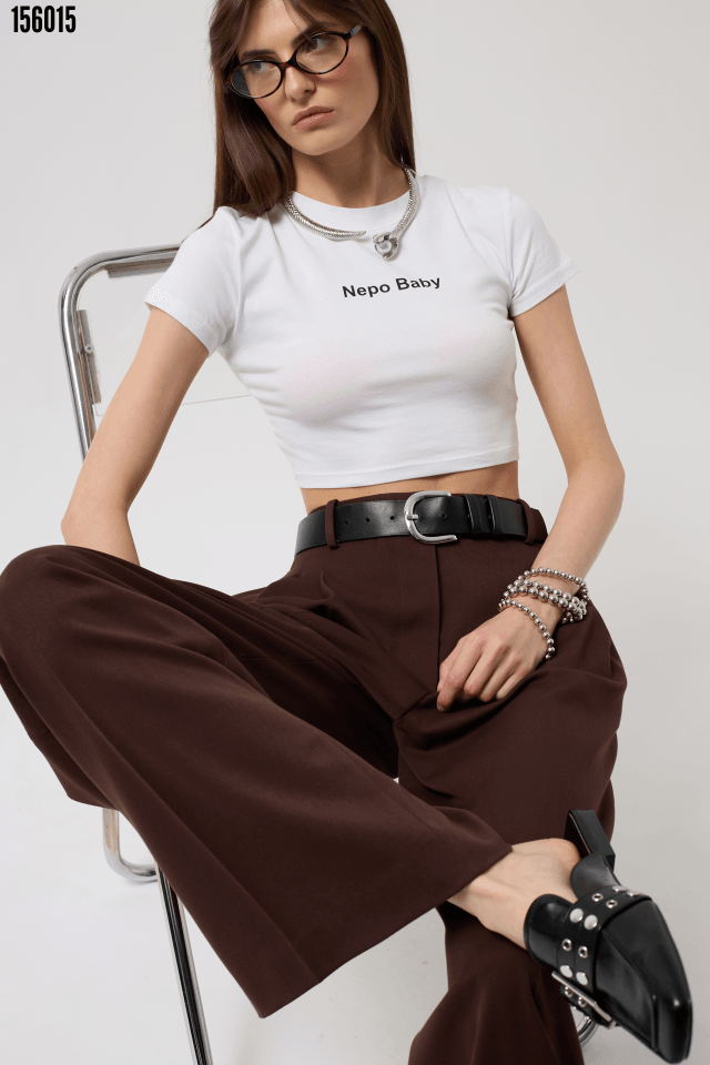Nepo Baskılı Crop TShirt