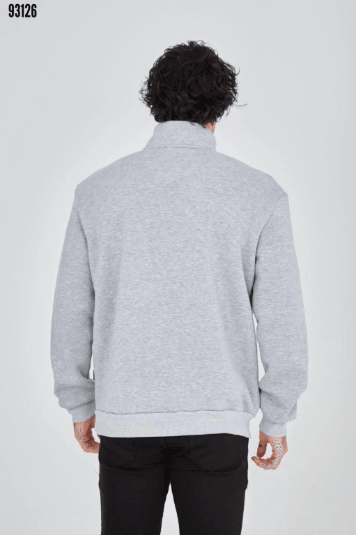 Erkek Yarım Fermuarlı Baskılı Sweat 