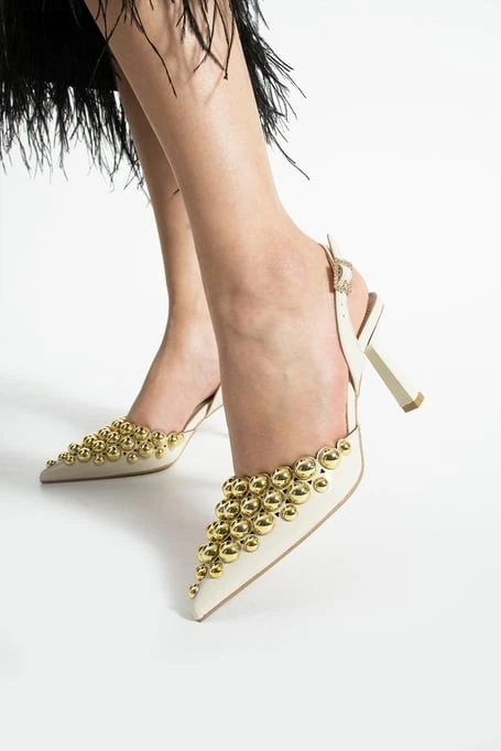 Makay Bej Rugan Topuklu Ayakkabı