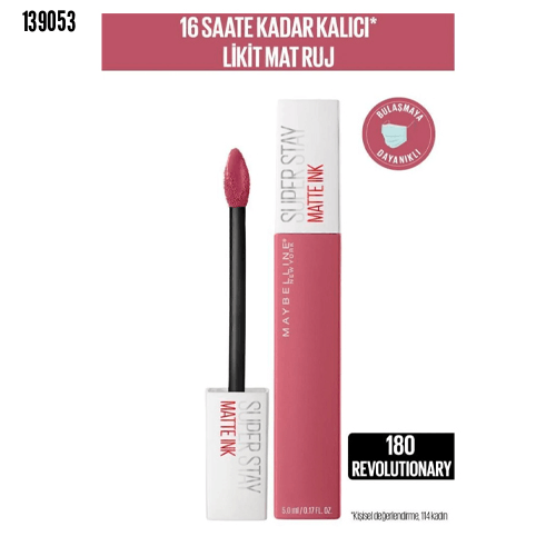 Maybelline New York Super Stay Matte Ink Likit Mat Ruj - 180 Revolutionary - Pembe