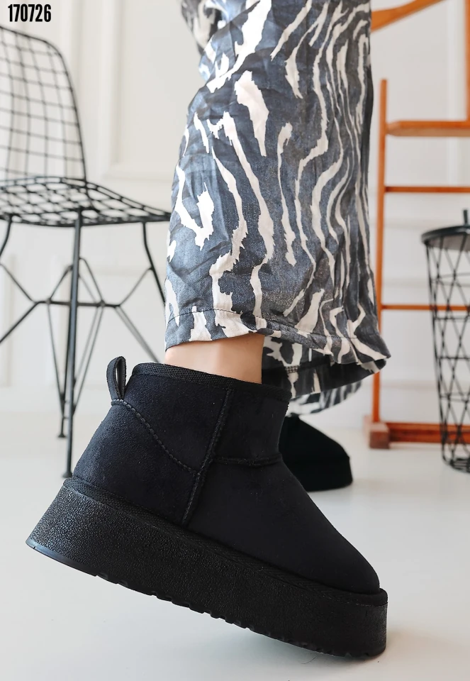 Kadın Linne Siyah Süet Bot