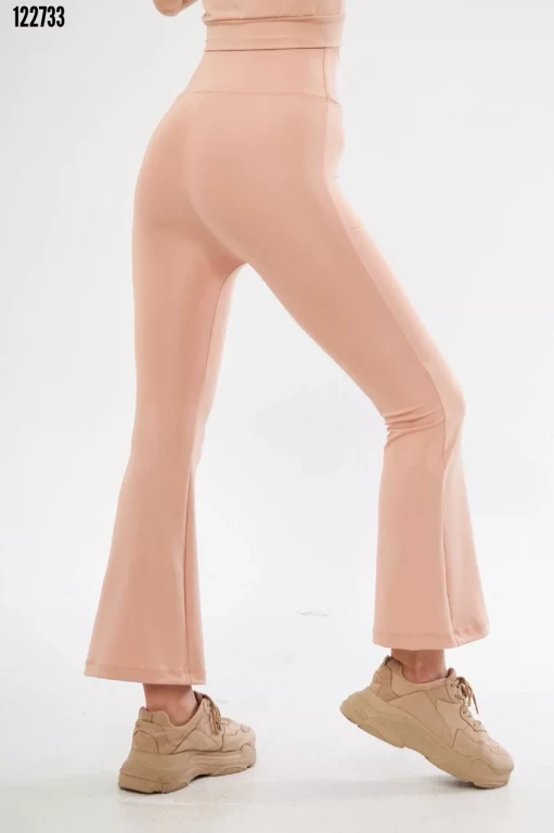 Dalgıç Yüksel Bel İspanyol Paça Tayt - Bej