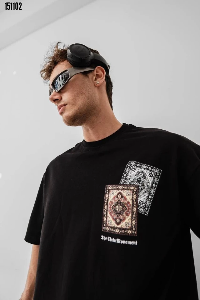 Erkek Baskılı Oversize T-shirt 