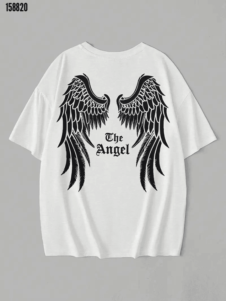 Baskılı Oversize Bisiklet Yaka Tshirt