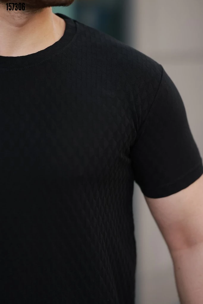 Erkek Baklava Desenli T-shirt