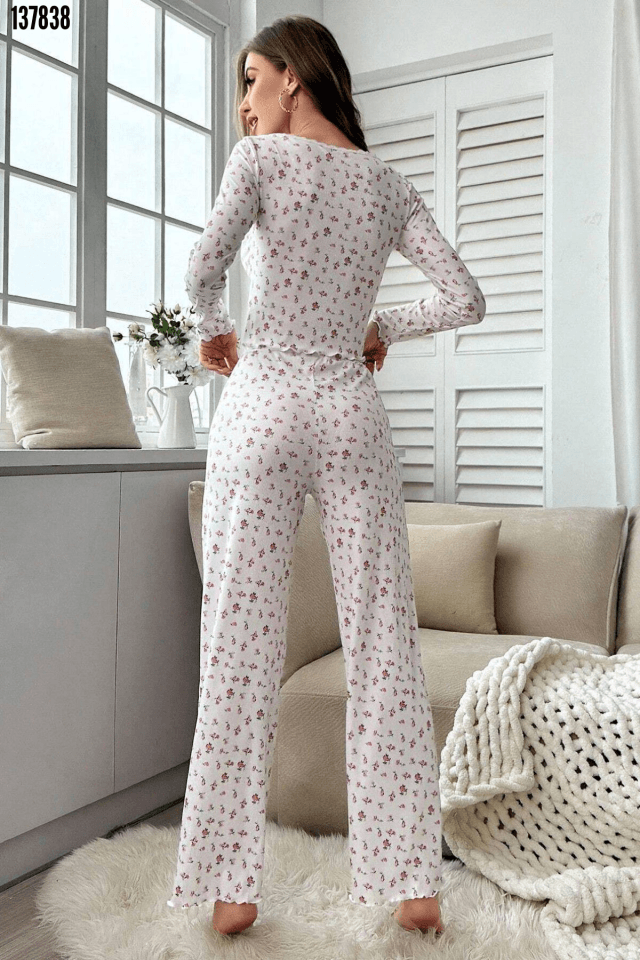 Yaz Romantizmi Kısa Kollu Pijama Takımı