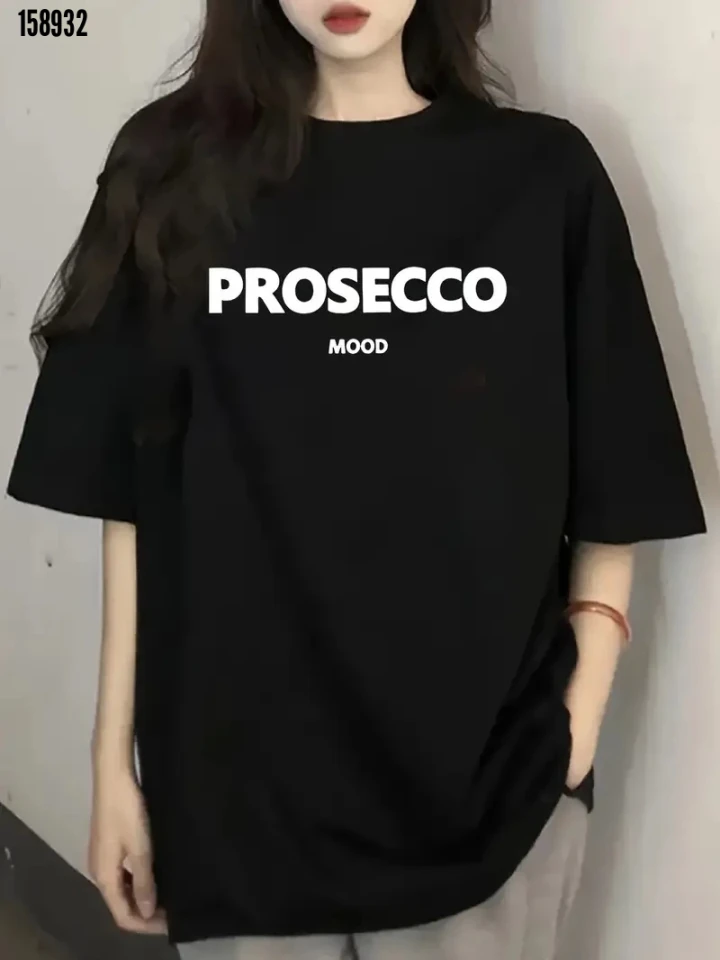 Baskılı Oversize Bisiklet Yaka Tshirt