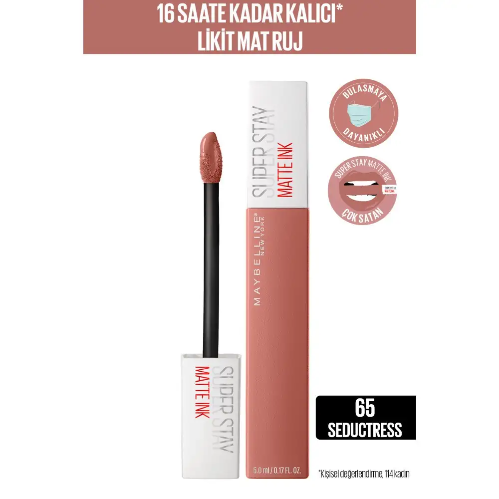 Maybelline New York Super Stay Matte Ink Unnude Likit Mat Ruj 65 Seductress