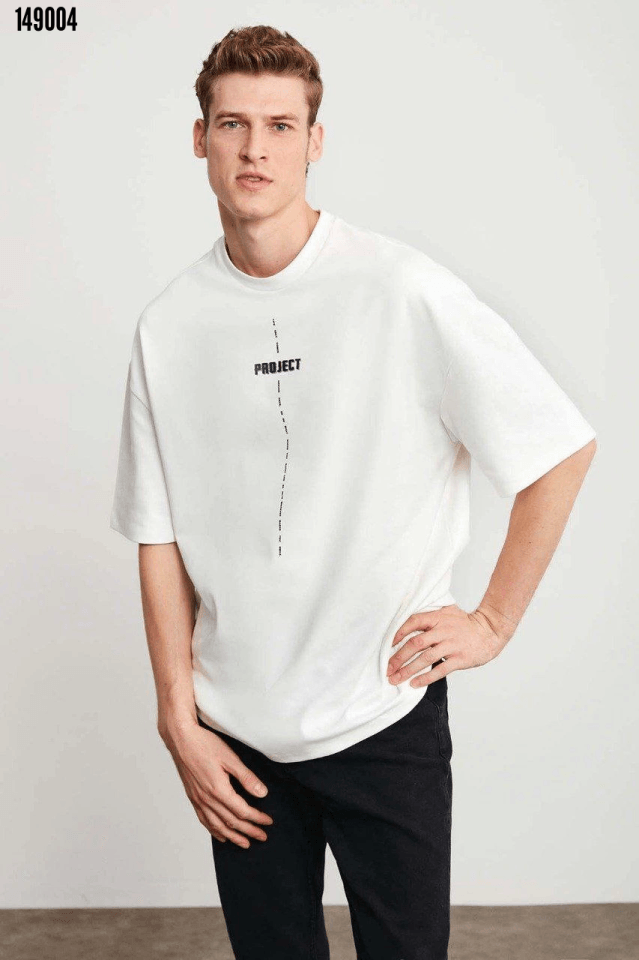 Erkek Project Baskılı Oversize T-Shirt