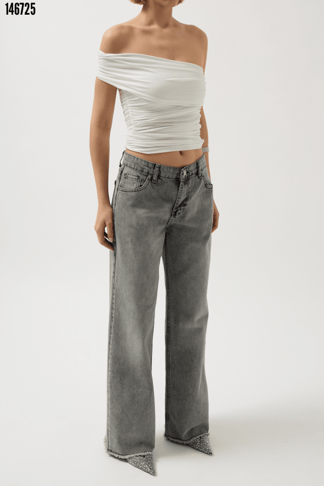 Taş Şerit Detaylı Jean