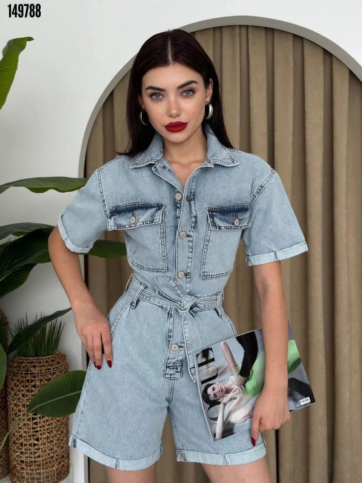 Kadın Tone Denim Tulum