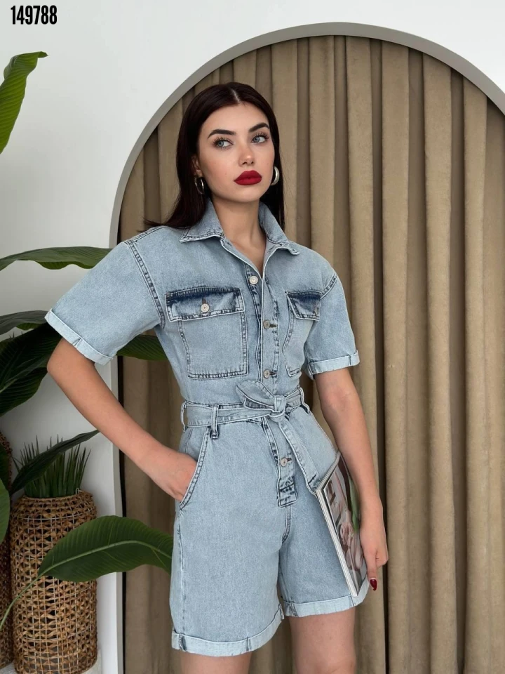 Kadın Tone Denim Tulum