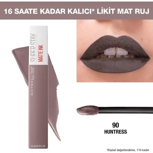 Maybelline New York Super Stay Matte Ink Likit Mat Ruj 90 Huntress