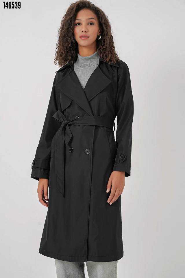 Kruvaze Yaka Trençkot 