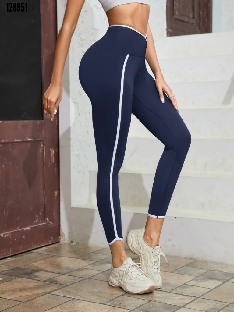 Kadın Yüksek Bel Çapraz Bel Şerit Detay Dalgıç Tayt