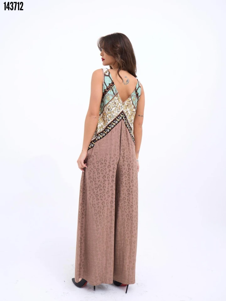 Kadın Desenli Salaş Tulum