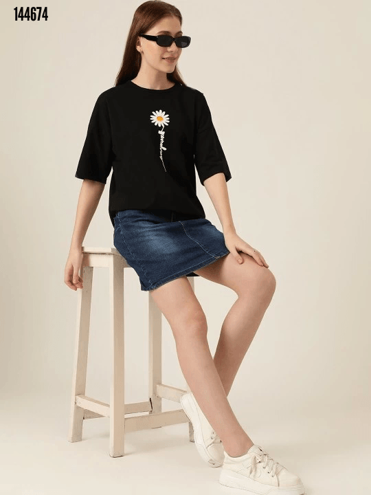 Papatya Baskılı Tshirt