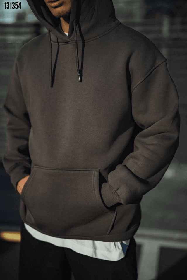 Üç İplik Penye Kapşonlu Basic SweatShirt 
