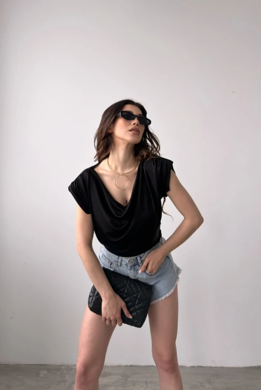 Vatkalı Degaje Yaka Buzzy Bluz