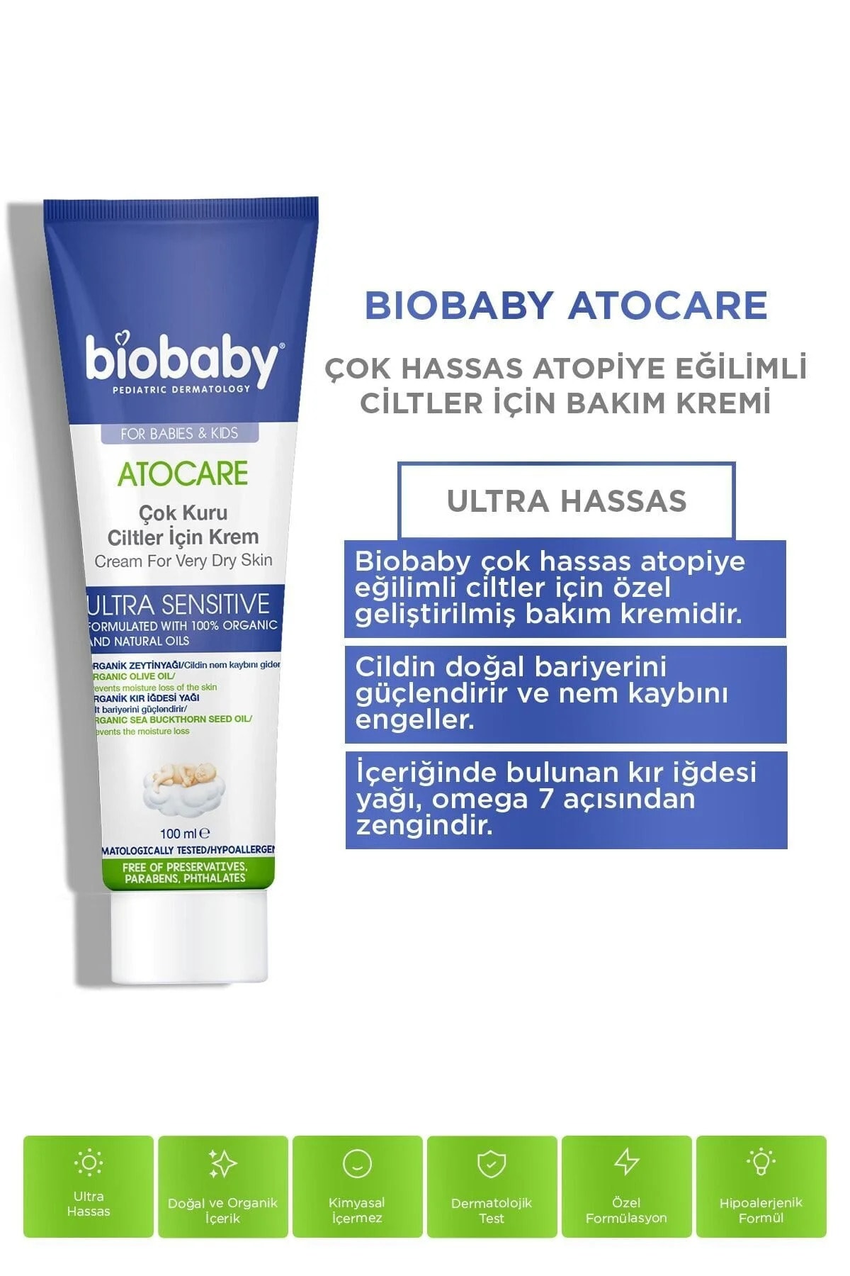 Biobaby Kuru Ve Atopik Ciltler Için Şampuan 300 Ml + Krem 100 ml Çok Kuru Ciltler Avantajlı Paket