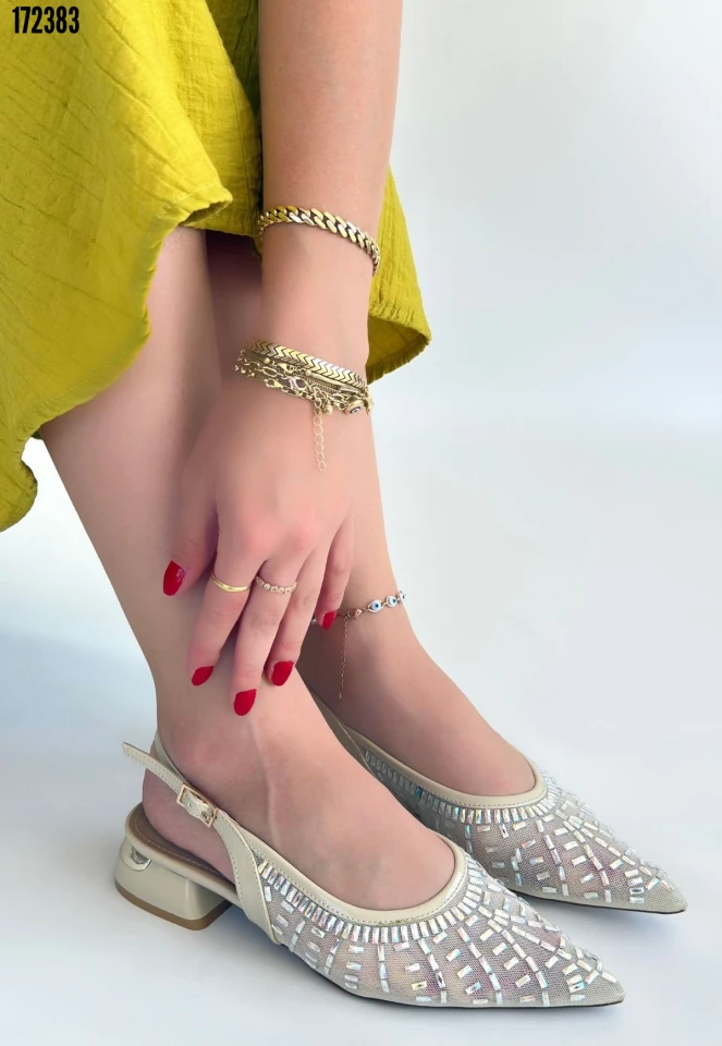 Piga Ten Cilt Tüllü Topuklu Ayakkabı