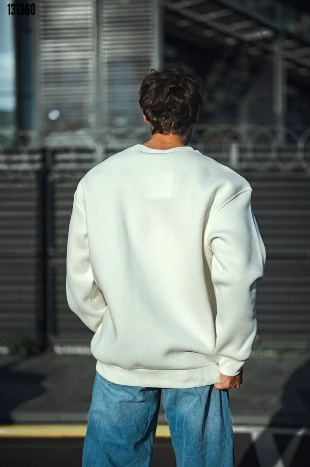 Kışlık Bisiklet Yaka Üç İplik Basic SweatShirt