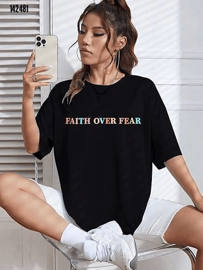 Bisiklet Yaka Baskılı Tshirt 