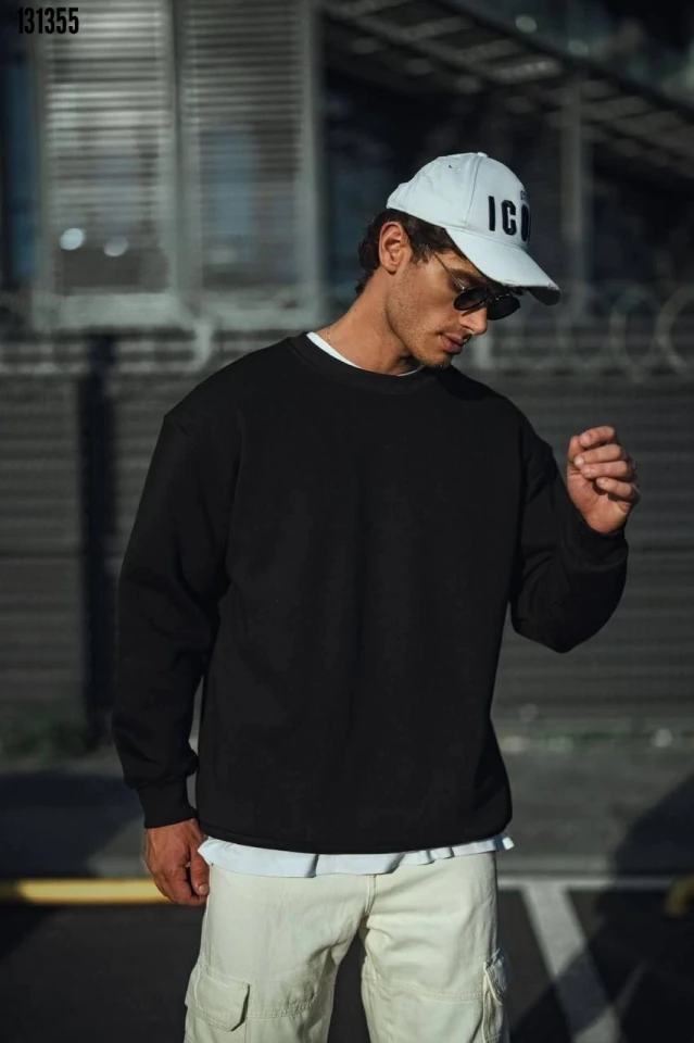 Kışlık Bisiklet Yaka Basic SweatShirt 