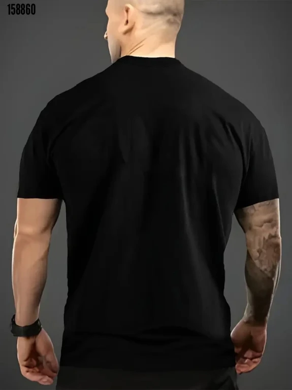 Baskılı Oversize Bisiklet Yaka T-shirt - Siyah