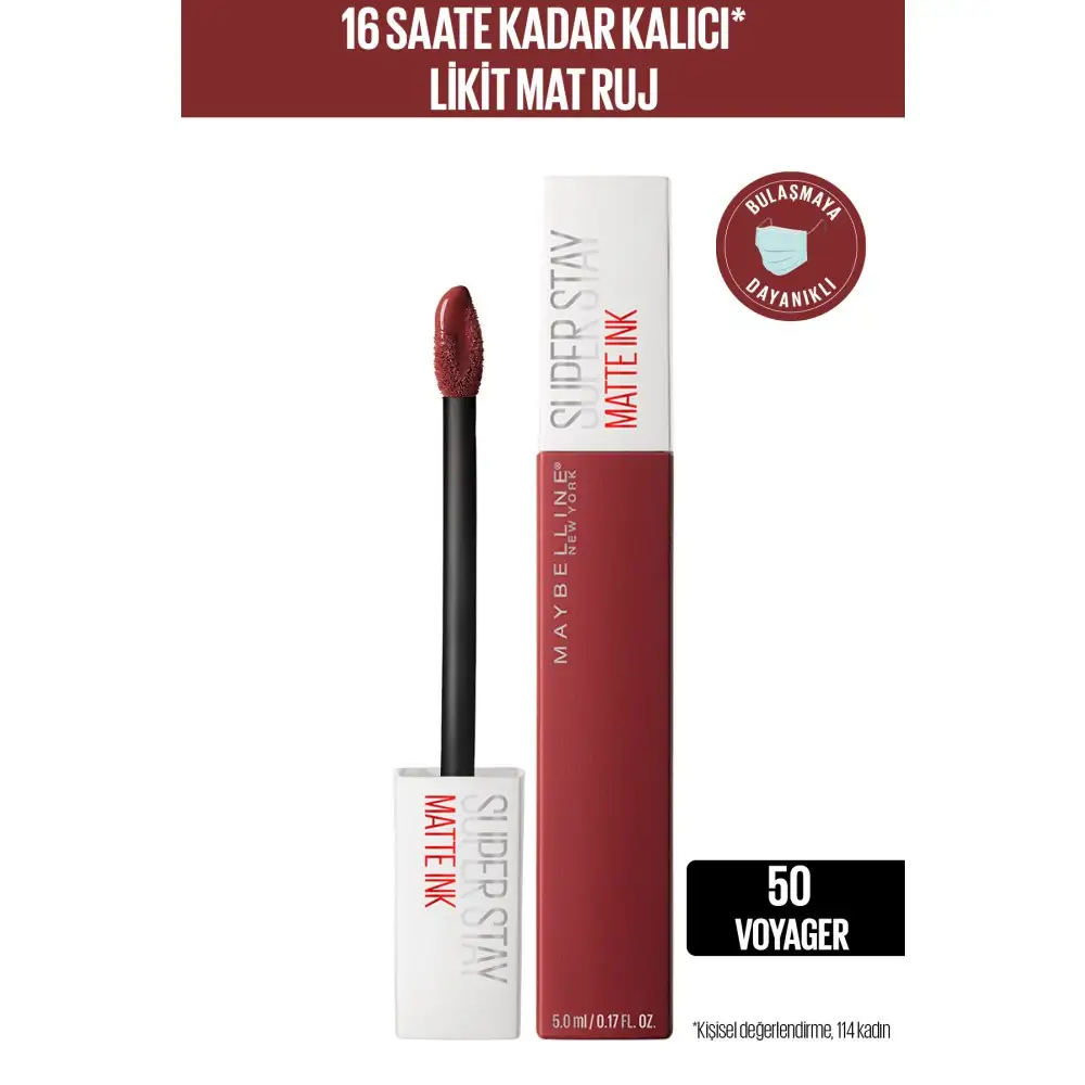 Maybelline New York Super Stay Matte Ink Likit Mat Ruj 50 Voyager