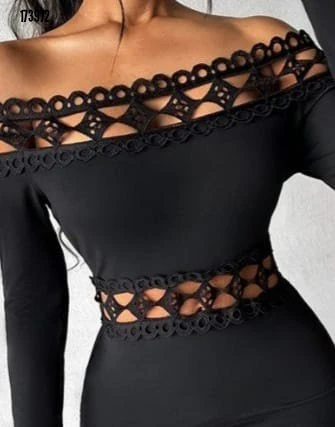 Kadın Madonna Dantel Yaka Yırtmaçlı Midi Dalgıç Elbise