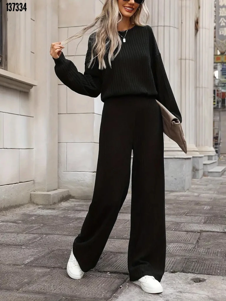 Kadın Dalgıç Bluz ve Pantolon İkili Takım