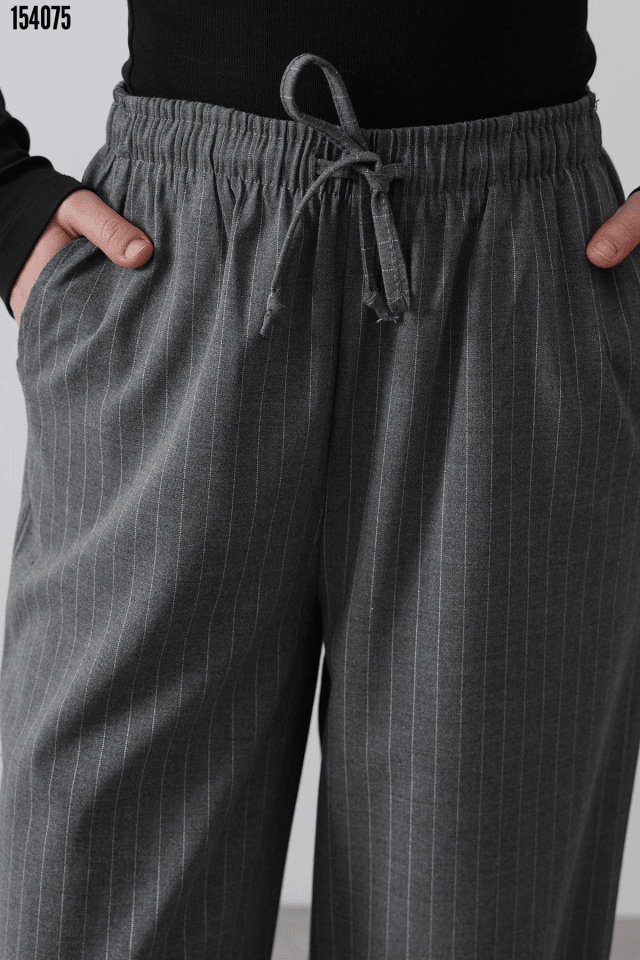 Beli Lastikli Bol Paça Pantolon