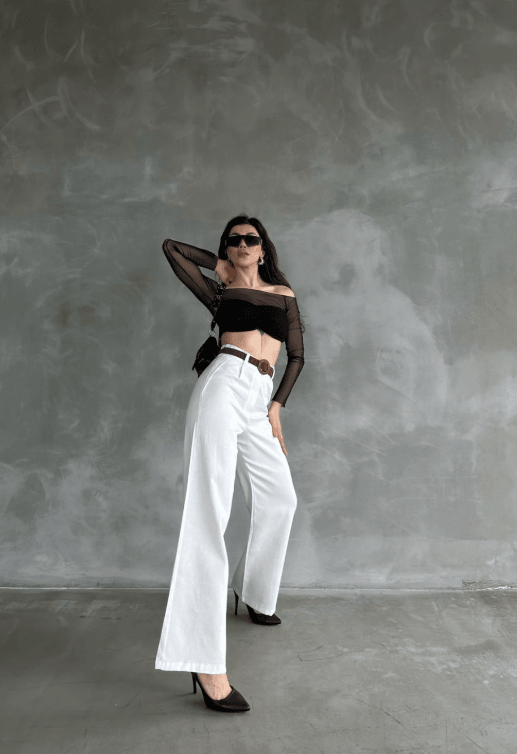 Beli Kemerli Keten Pantolon