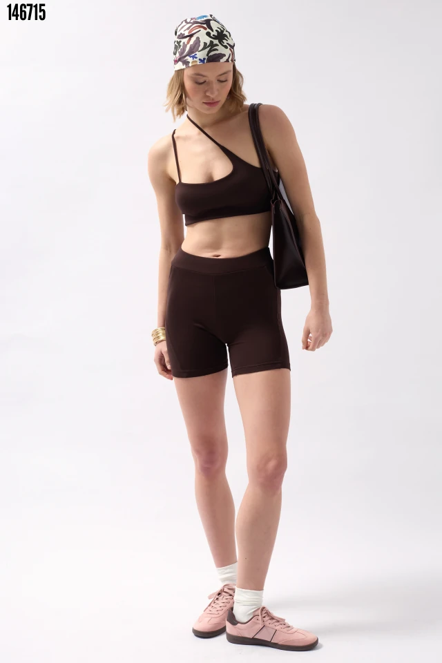 Kadın Cep Detay Biker Şort