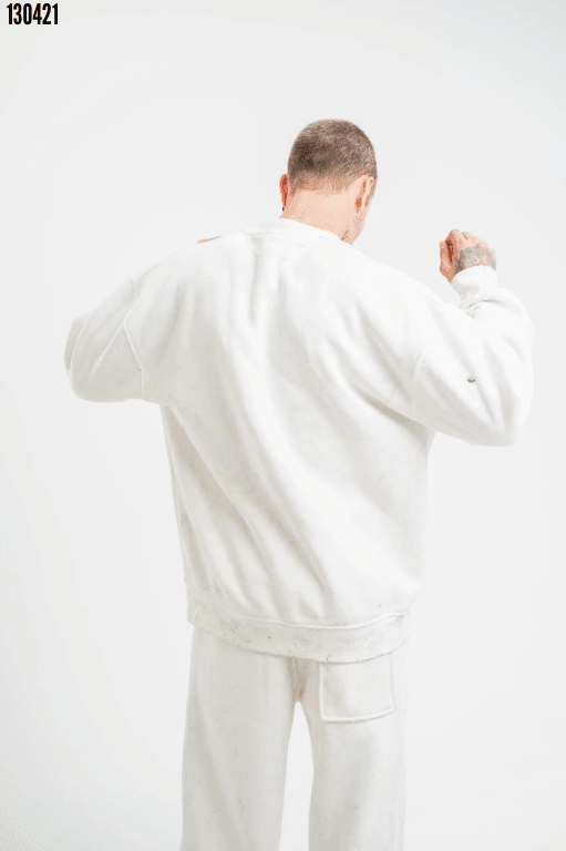 Unisex Uzun Kol Bisiklet Yaka Yıkamalı SweatShirt