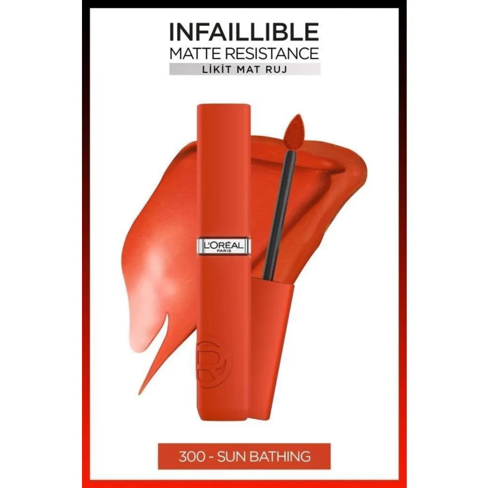 LOreal Paris Infaillible Matte Resistance Likit Mat Ruj - 300 Sun Bathing